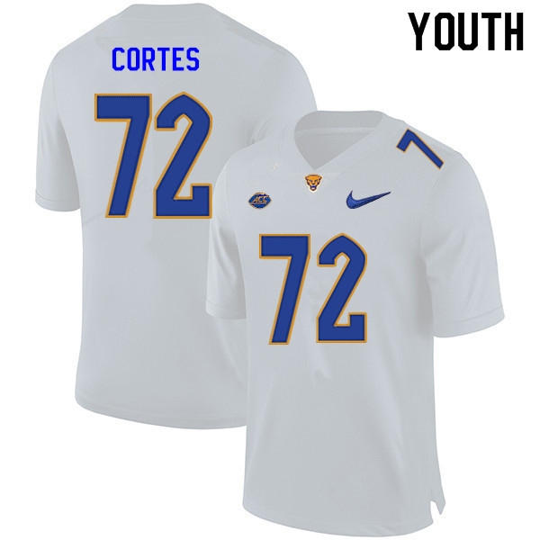 Youth #72 Jake Cortes Pitt Panthers College Football Jerseys Sale-White